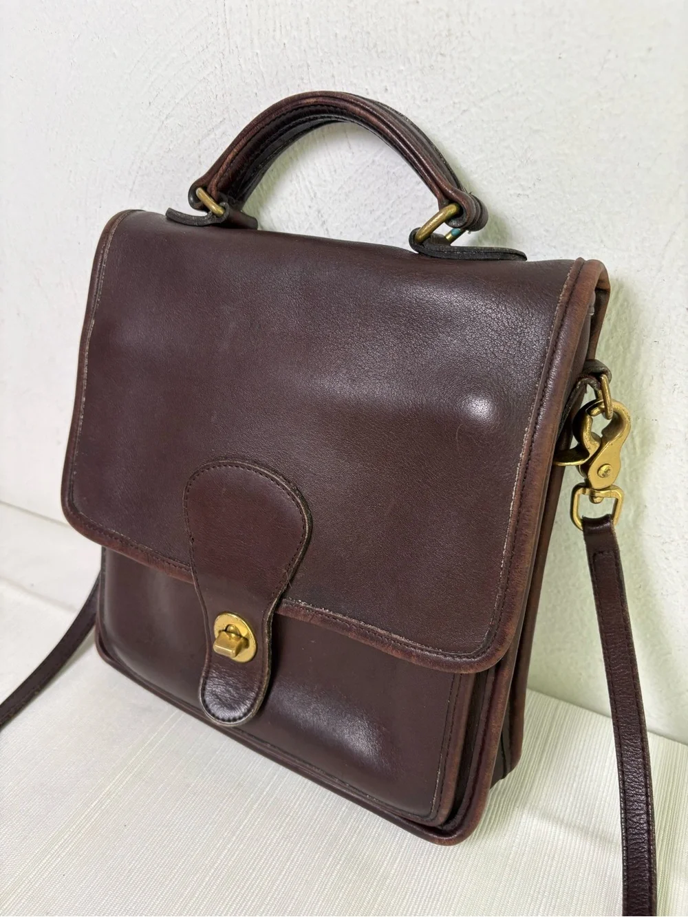 COACH 5130 Vintage 1996 USA Station Bag Mahagony Brown Leather Crossbody Purse